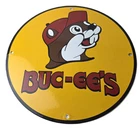 Vintage Buc-ee's Sign - Bucee Beaver Gas Service Station Pump Porcelain Sign
