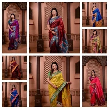 Ethnic Look Soft Silk Beautiful Saree With Blouse For Women Wear