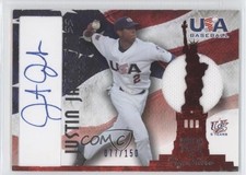 2007 USA Baseball National Jersey & Signature Blue Ink Justin Jackson Auto 4ns