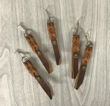 Leather Zipper pull, 12-gauge shell,braided zipper pull,coat zipper pulls,bullet