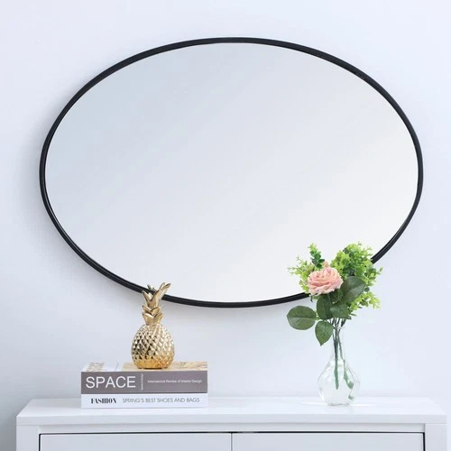 Elegant Lighting MR4624 Farren 33-1/4" W x 24" H Oval Metal - Black - Picture 6 of 11