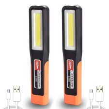 2X LED Magnetic Work Light Rechargeable Car Garage Inspection Lamp Hand Torch UK