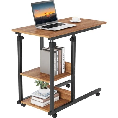 Beistelltisch Rollen höhenverstellbar Holz 80x40cm Sofatisch Nachttisch - Bild 1 von 2