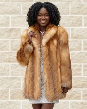Luxury Real Red Fox Fur Jacket Women Winter Warm Luxury Fur Coat Outerwear