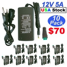 LED Strip Light Adapter - 12V DC Adapter, 110V to 12V 240v 5 Amp Led Transformer