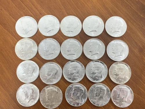 1964 Kennedy half dollars Roll of 20 BU Coins 90% Silver