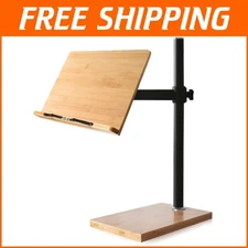 Durable Height Adjustable Bamboo Book Stand - Perfect for Recipes & Textbooks