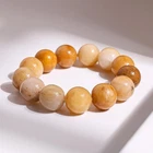 16MM Natural Calcite Honey Yellow Jade Round Big Size Beads Gemstone Bracelet