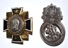 Two Pre-WW1 WWI Russian Military Badges Tsar Nicholas II Profile and St. George