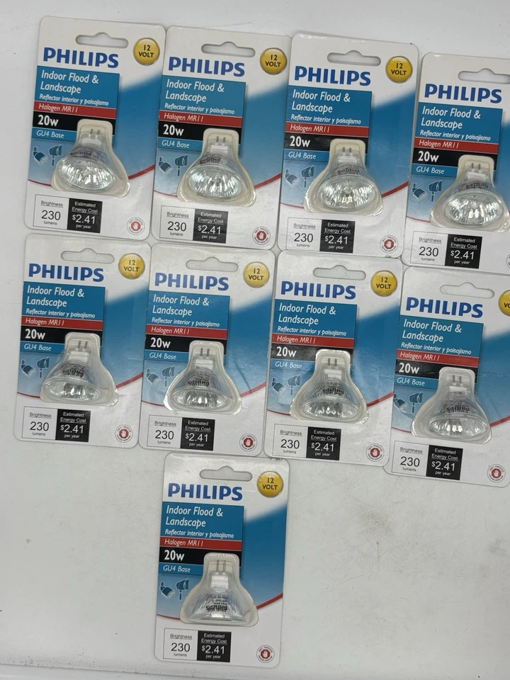 Philips MR11 20W Indoor Flood And Landscape GU4 Base Bulb Lot 9 NEW SEALED Light - Image 2 of 4