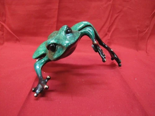 Vintage 1990s "Fat Boy" Limited-Edition Bronze Frog Sculpture by Tim Cotterill
