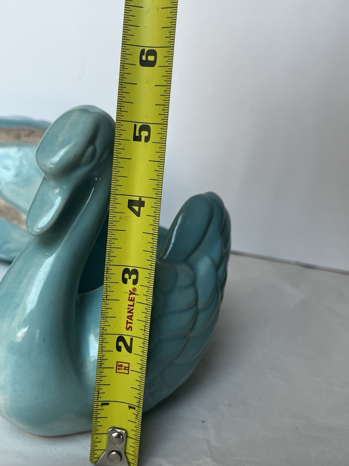 Vintage Loma Linda Ware California Turquoise Ceramic Swan Planters