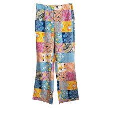 CIDER | Tropic Night Relaxed Colorful Patchwook Print Flare pants | Small
