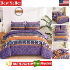 Boho Chic 7-Piece Comforter Set - Queen with Soft Microfiber and Floral Design