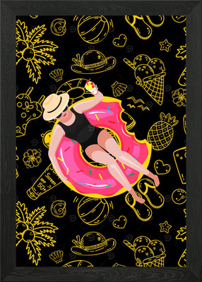Sommer Donut Gerahmtes Wandbild Poster Leinwanddruck Bild
