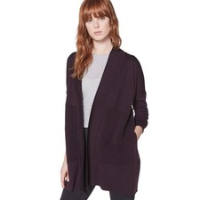 Lululemon Sit In Lotus Wrap II Cardigan Sweater Womens 2 Merino Wool Purple Plum