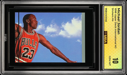 1998 Upper Deck International MJ Stickers Michael Jordan #4 card
