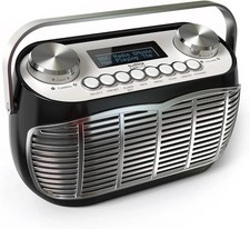 Retro Radio Alarm Clock DAB/DAB+/FM  LCD Display Mains Powered or Battery