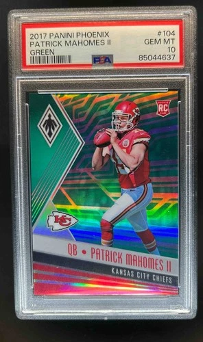 2017 Phoenix Patrick Mahomes II RC Green #10/25 Chiefs PSA 10