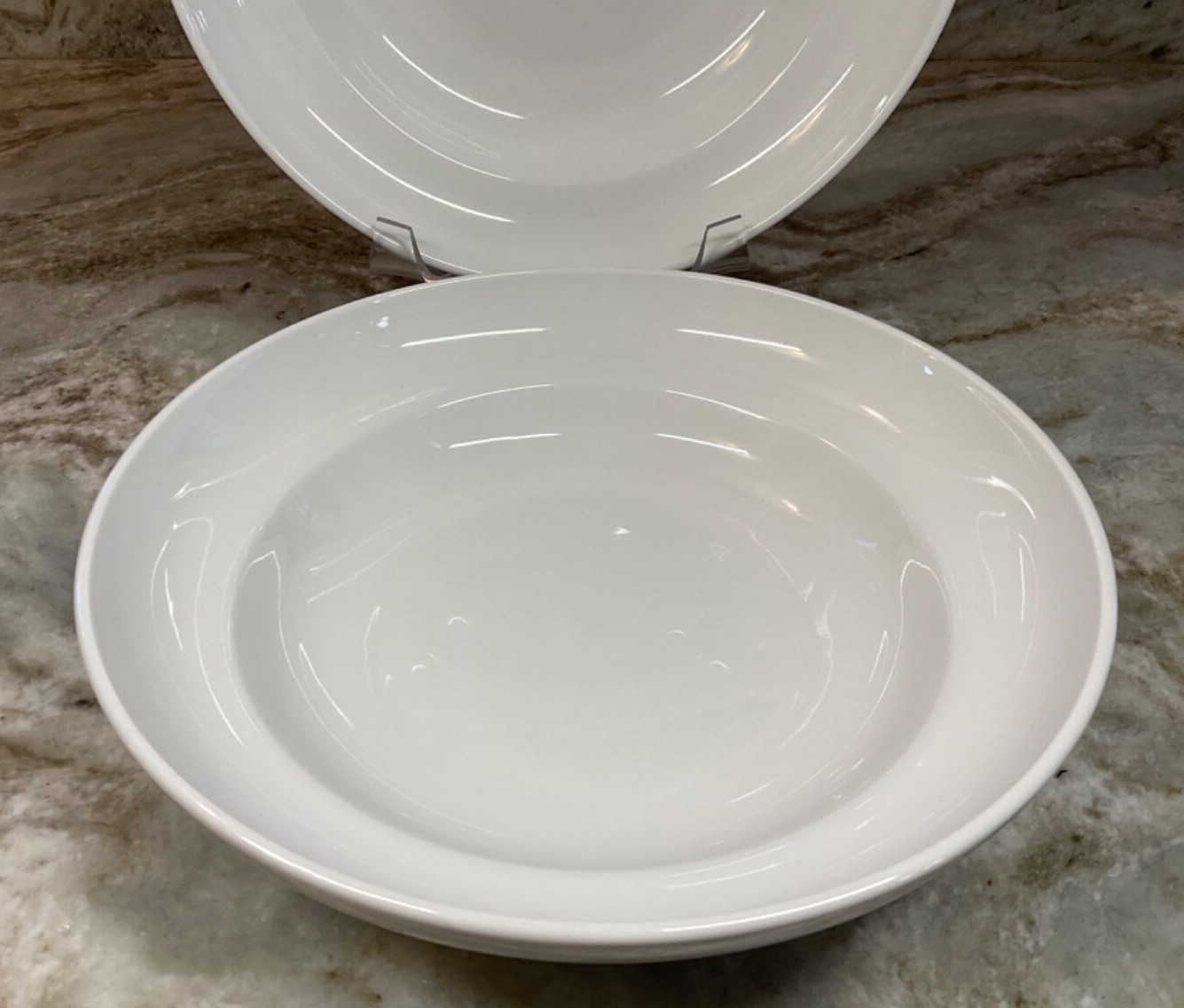 Fine Porcelain Pasta Bowls Euro Ceramica White Essential. Set Of 2 New.