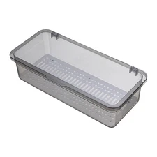 Silverware Organizer with Lid Transparent Flatware Kitchen Utensil Container