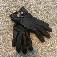 Vintage Leather Gloves Cashmere Lined black classic minimalist preppy goth