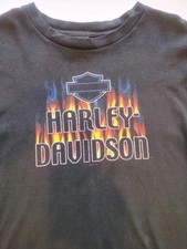 Vintage Harley Davidson T-shirt Blue Flames Large Made In USA Jim's saint pete