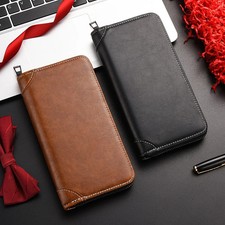 New Men's PU Leather Long Wallet Large Capacity Phone Bags Multi Card Business C