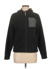 Eddie Bauer Women Black Zip Up Hoodie L