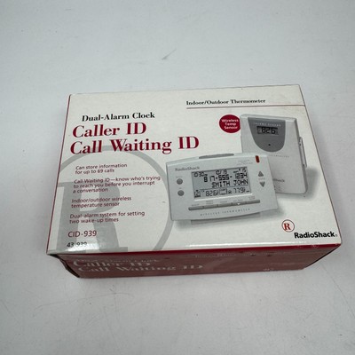 Radio Shack Dual-Alarm Clock Call Waiting Id Wireless Temp Sensor CID-939 New