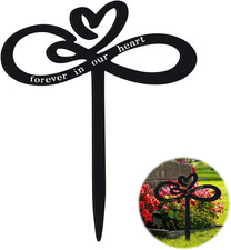 Memorial Grave Stake, Forever in Our Hearts Grave Marker, Heart Grave Decoration