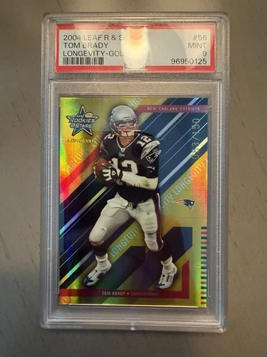 2004 Leaf Rookies & Stars Longevity Gold Tom Brady #56 PSA 9 /150 Patriots