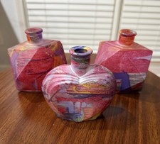 Decorative Glass Heart Vases With Vibrant Colors