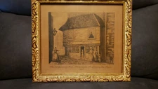 Framed Etch of "The Old Curiosity Shop" - Antique Aquatint 1837 ~RARE~