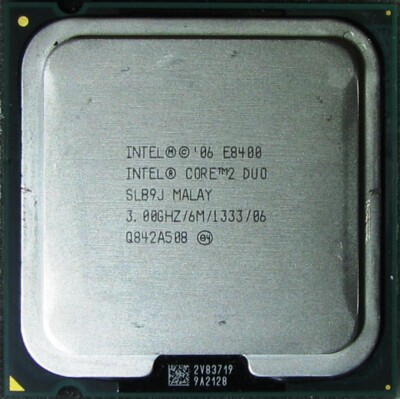 Intel Core 2 Duo E8400  SLB9J, 6M Cache, 3.00 GHz, 1333 MHz FSB, Socket LGA 775