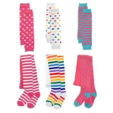 Angelina 3-Pack Girls Winter Tights and Mix-Match Leg/Arm Warmer Set (0-2yrs)