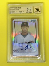 Cole Irvin 2011 Bowman Chrome USA Gold Refractor 8/50 Orioles. BGS 9.5 10 Auto