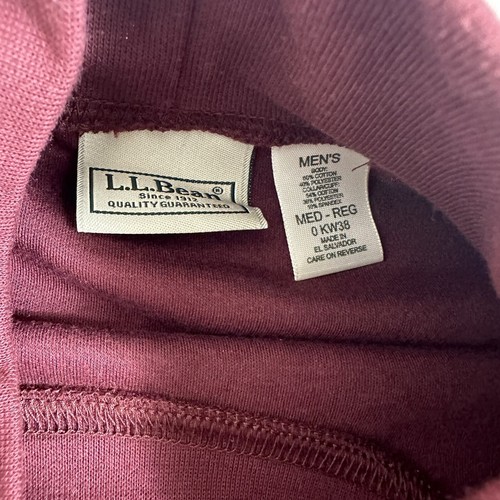 LL Bean Mock Neck Long Sleeve Sweatshirt Mens Medium Red 0KW38 Vintage Y2K 90's - Picture 8 of 8