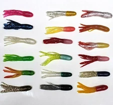 1 1/2" Crappie Tubes 25 Pack Nimrod's Tackle Panfish Made in USA Pick Color