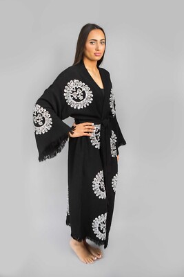 Handmade Cotton Sun Kimono Robe, Beachwear, Bathrobe, Boho Festival ...