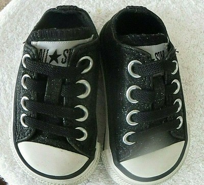infant black glitter converse