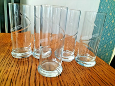 Martini Rosso Branded Vermouth Hi Ball Embossed Glasses 15.5cm Tall