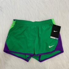 NEW wTag-Girl  s NIKE Green w/Purple Trim Shorts 6X