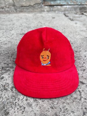 Vintage 1990s Sonic Youth Dirty Cap Hat Snapback Band Red Corduroy