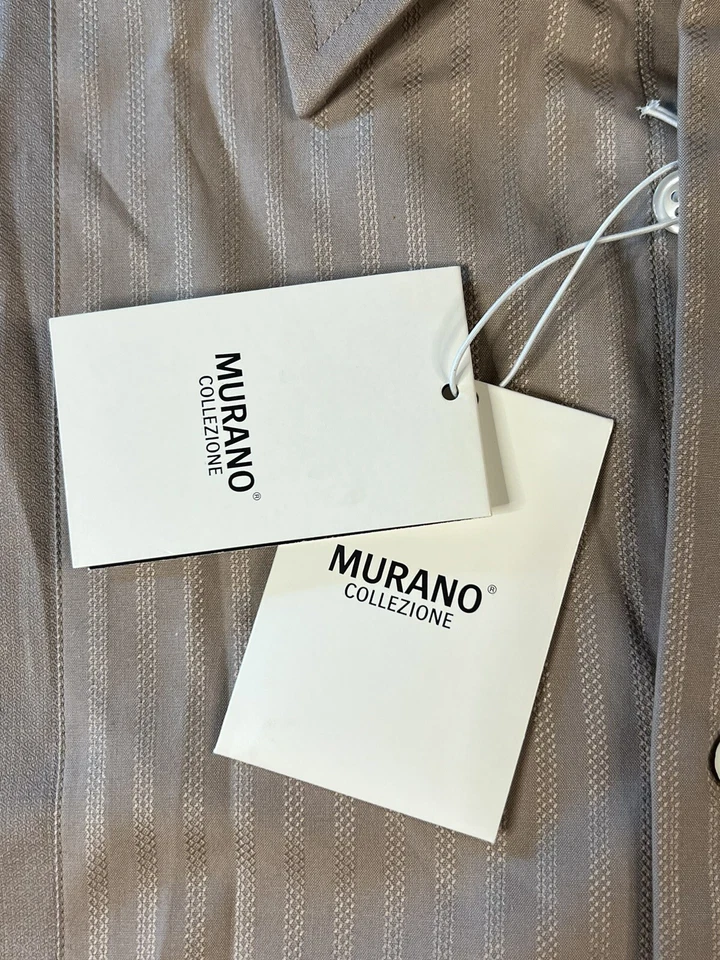 NEW Murano Collezione Tuxedo Dress Shirt Long sleeve Large Cotton NWT Textured - Image 3 of 4