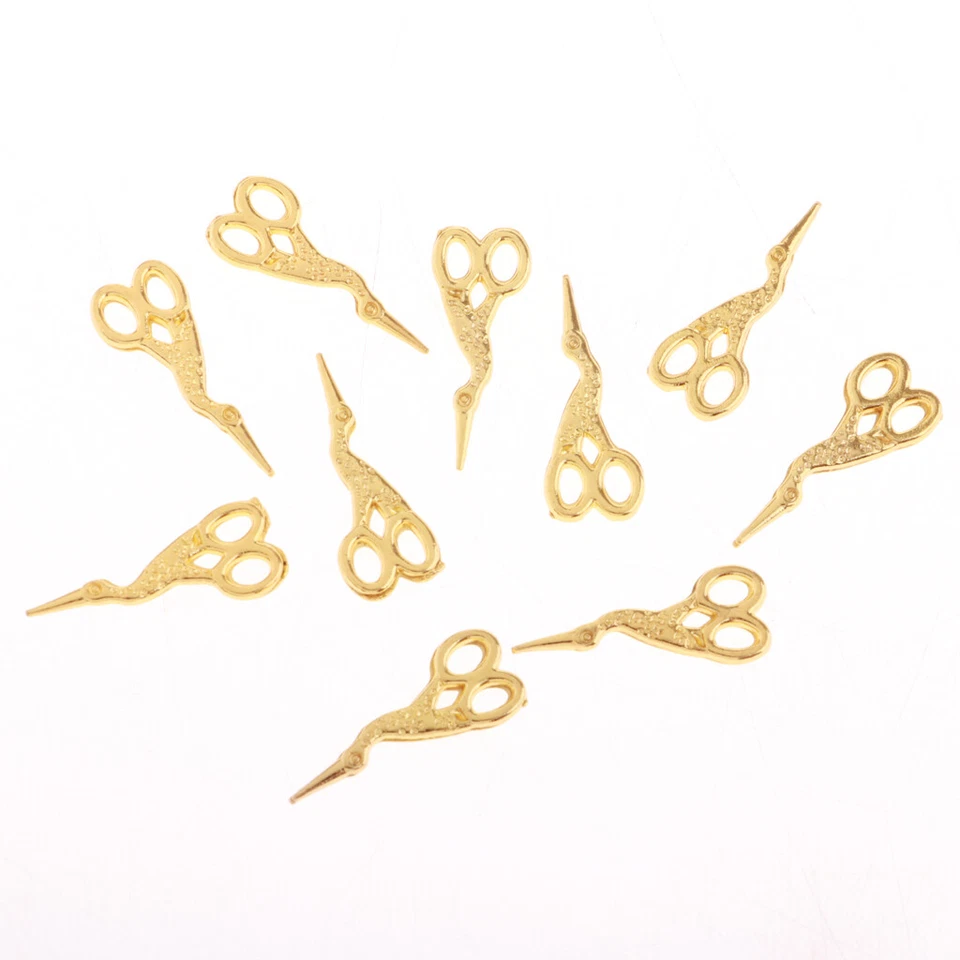 10 Set 1/12 Dollhouse Miniature Mobili Forbici In Metallo Accessori Per Camere - Immagine 3 di 4