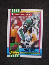 1990 Topps #246 Percy Snow RC Rookie Kansas City Chiefs Football Card. rookie card picture