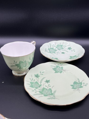 VTG NAPOLI Queen Anne England Bone China Hand Painted Tea Cup Saucer Dessert Pl - Picture 9 of 17