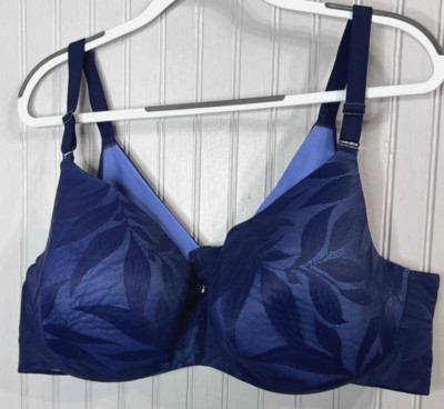 Cacique Women BALCONETTE BRA 46DD Blue Floral Lace Light Line Under Wire NEW
