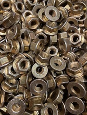 3/8-16 Regular Flange Lock Nut Zinc Yellow Grade G Grade 8 25pc
